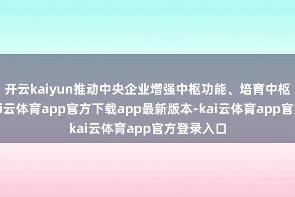 开云kaiyun推动中央企业增强中枢功能、培育中枢竞争力-kai云体育app官方下载app最新版本-kai云体育app官方登录入口