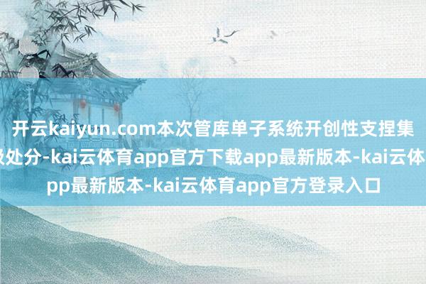 开云kaiyun.com本次管库单子系统开创性支捏集团内单子钞票三层级处分-kai云体育app官方下载app最新版本-kai云体育app官方登录入口