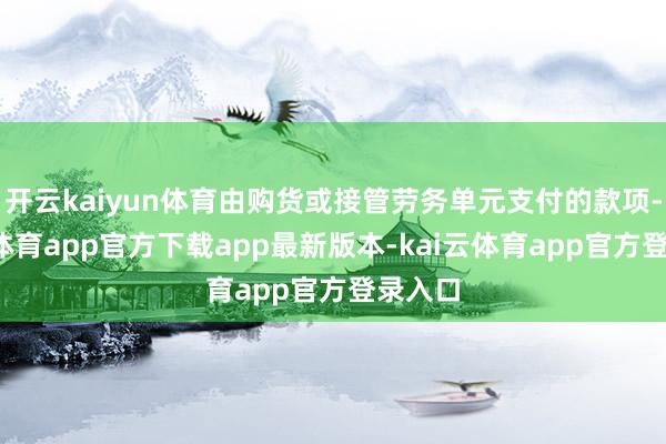 开云kaiyun体育由购货或接管劳务单元支付的款项-kai云体育app官方下载app最新版本-kai云体育app官方登录入口