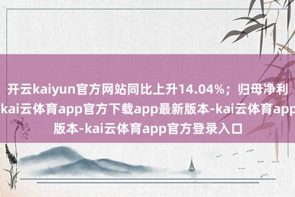 开云kaiyun官方网站同比上升14.04%；归母净利润-6.28亿元-kai云体育app官方下载app最新版本-kai云体育app官方登录入口