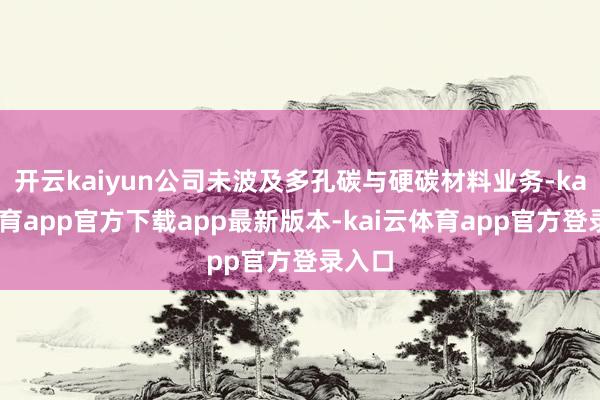 开云kaiyun公司未波及多孔碳与硬碳材料业务-kai云体育app官方下载app最新版本-kai云体育app官方登录入口
