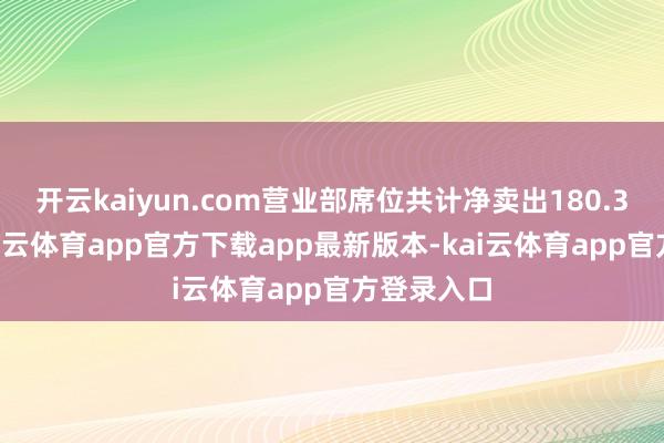 开云kaiyun.com营业部席位共计净卖出180.30万元-kai云体育app官方下载app最新版本-kai云体育app官方登录入口